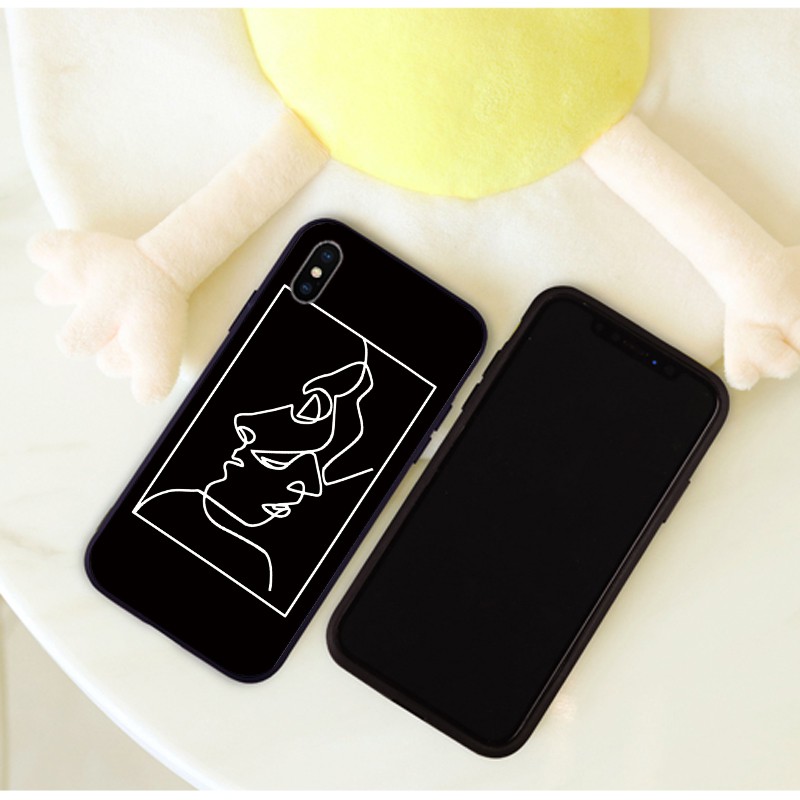 Ốp Điện Thoại tpu Mềm Họa Tiết Đơn Giản Sáng Tạo Cho iphone 6s 7 8 plus x xr 11 13 pro xs max 12 mini 14 pro max se2