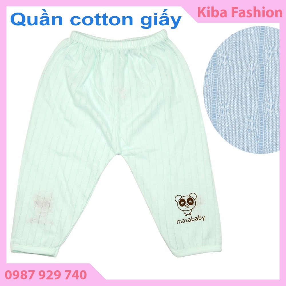 Combo 5  chiếc Quần dài chất cotton giấy thoáng mát cho bé trai và bé gái từ 2-9kg ( Ảnh thật)