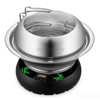 NỒI LẨU HƠI SAUNA CÔNG NGHỆ DÙNG CHO GIA ĐÌNH SIZE LỚN 35CM - [TẶNG KÈM KẸP LẤY KHAY HẤP]