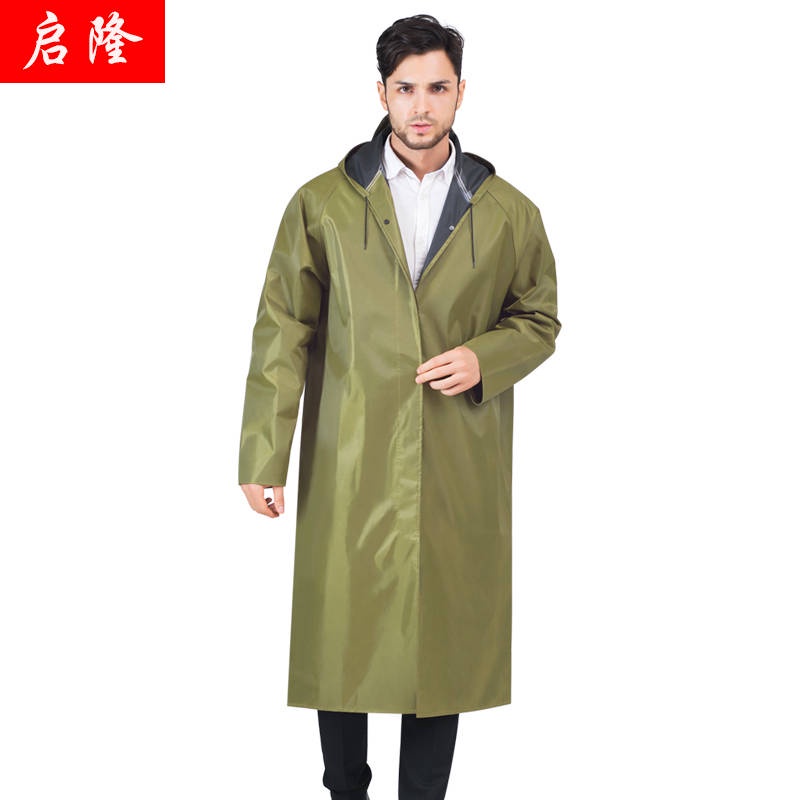 Áo Mưa Vải Bạt Dày Dặn Màu Vàng Quân Đội Dáng Dài Cho Nam Nữ