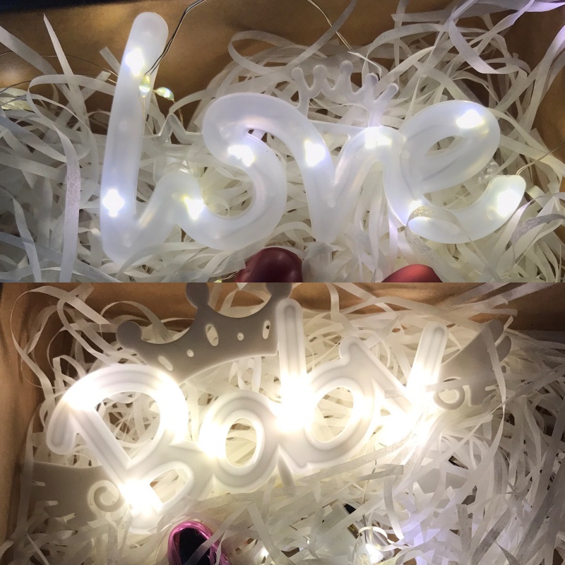 Đèn led / FIREFLY LIGHT trang trí chữ LOVE, BABY nhiều chế độ nháy