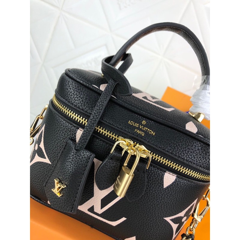 Túi đựng đồ khoá kéo có dây đeo vai da in hoạ tiết louis vuitton LV