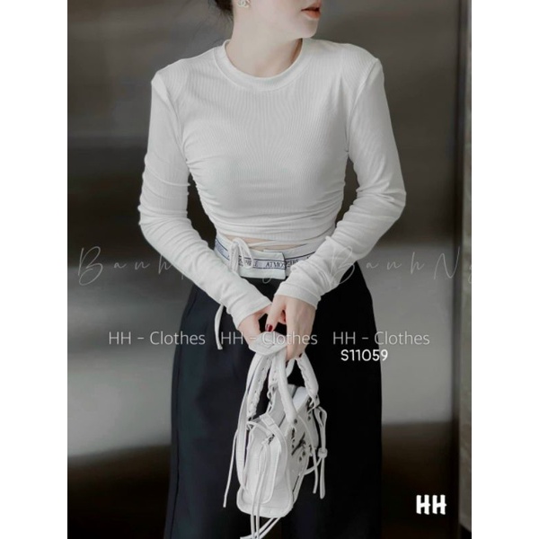 Áo thun tay dài dây cột eo hot trend (A15)
