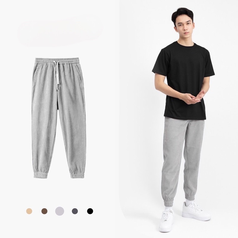 Quần jogger nam nhung tăm - Quần dài nam nữ chất liệu mềm mịn cao cấp 5 màu trẻ trung mẫu mới 2022