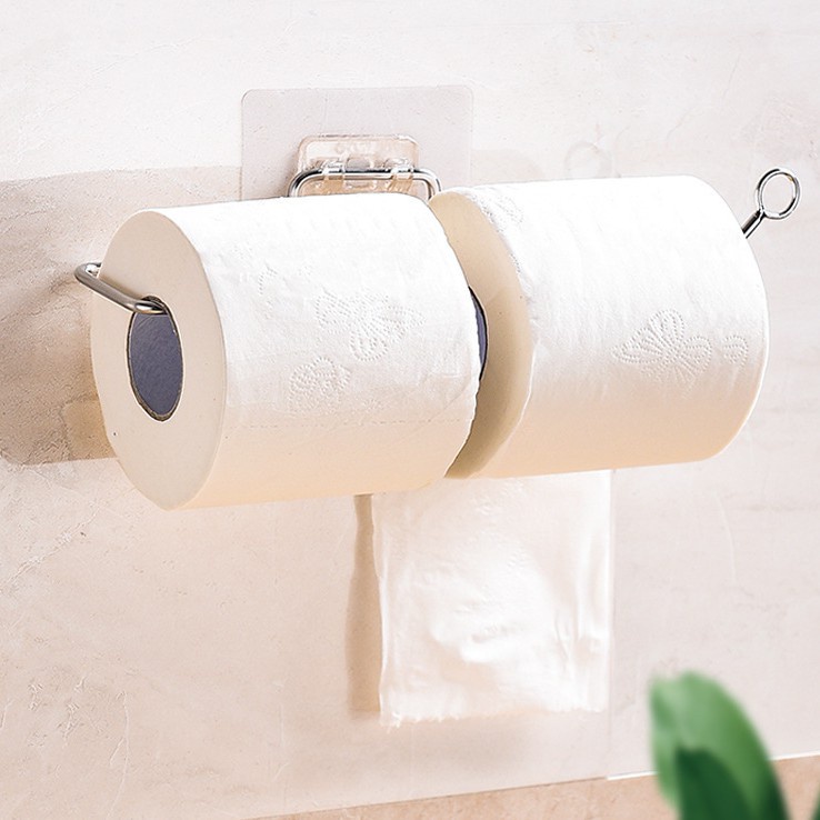 Móc Treo Giấy Vệ Sinh,Treo Khăn Lau Bếp Chất Liệu Inox,Thanh Treo Đồ Đa Năng Lắp Đặt Dán Tường