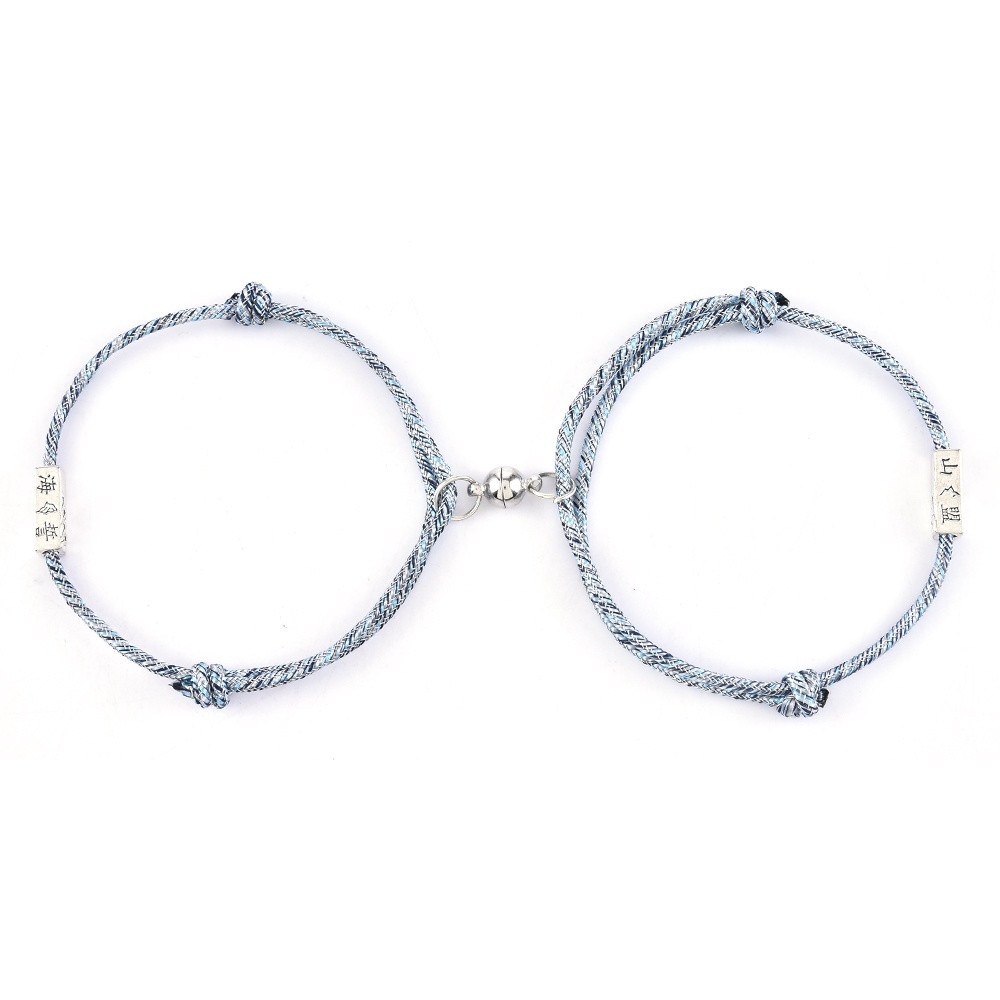 Set 2 Vòng Tay Bện Dây Có Nam Châm Cho Cặp Đôi