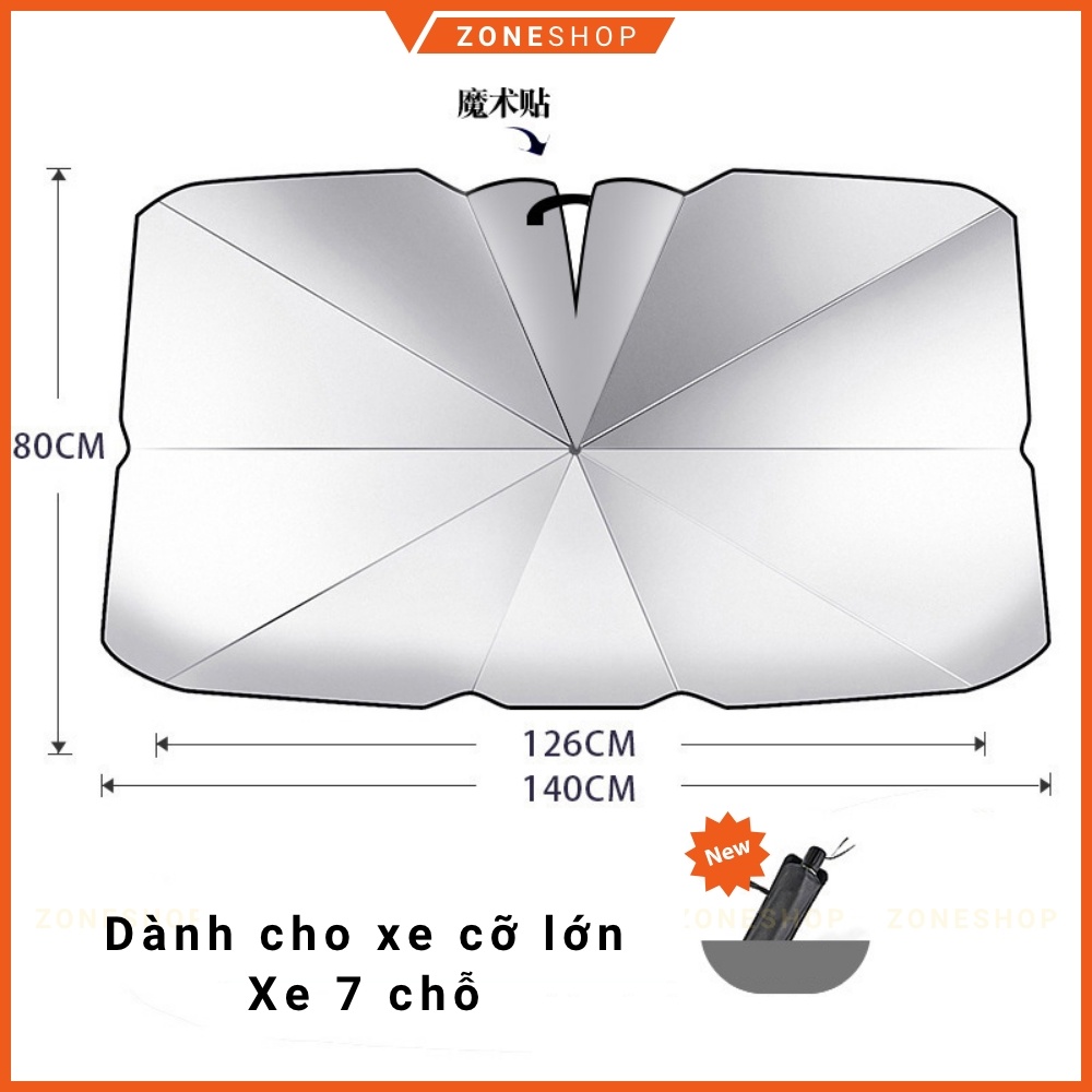 Ô che nắng kính lái xe hơi, dù che nắng kính lái ô tô đa năng, chống nắng và tia uv bảo vệ nội thất ZONESHOP