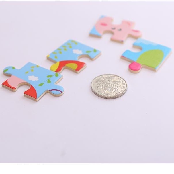 Đồ chơi bộ tranh xếp hình, tranh ghép hình gỗ 9 mảnh cho bé size 11x11cm