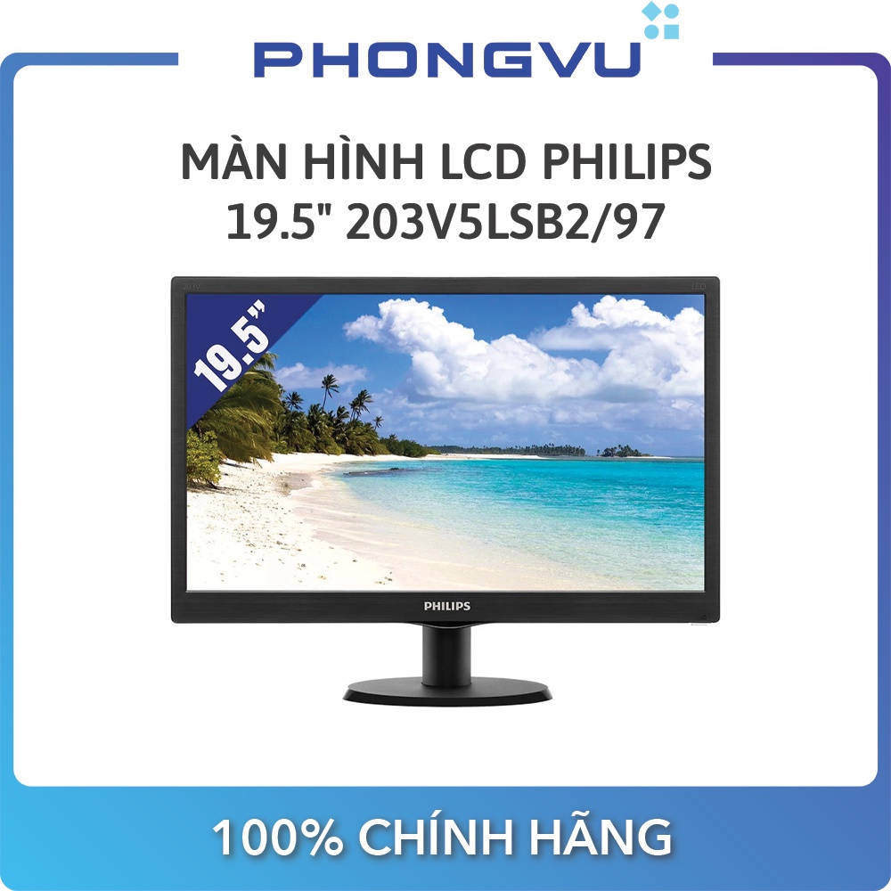 Màn hình LCD Philips 19.5&quot; 203V5LSB2/97 - Bảo hành 36 tháng