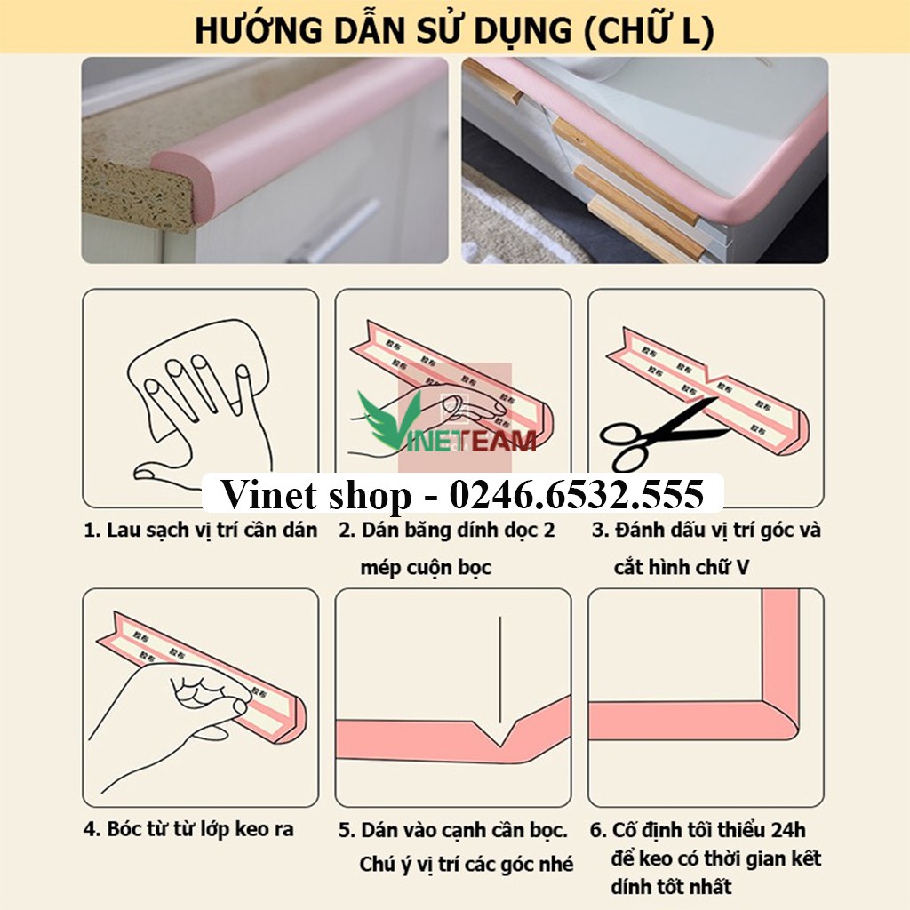 Cuộn Xốp Bọc Cạnh Bàn Hình Chữ L/ U/ W Dài 2M An Toàn Cho Bé - Dây Cao Su Nẹp Bịt Góc Bàn, Ghế, Tường, Tủ, Giường,...