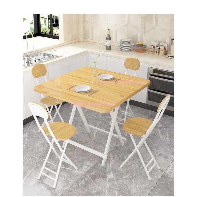 Bộ Bàn Ghế Gỗ Gấp Gọn Thông Minh, Phòng Ăn, Nội Thất, Nhiều Màu Có Bán Lẻ Smart_Homehome Nt99 - Nt100