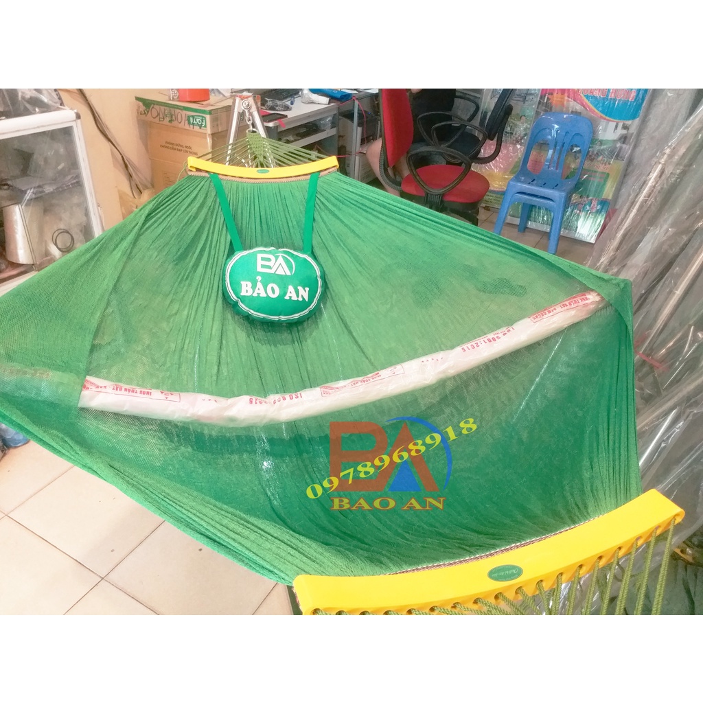 Khung võng xếp inox chân đế vuông Tặng kèm màn võng chống muỗi