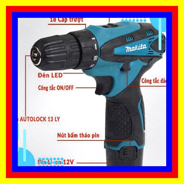 [Chính Hãng] MÁY KHOAN VÀ VẶN VÍT MAKITA DF330DWE 12V - 2 PIN - TẶNG 2 MŨI BẮT VÍT - SẠC CỐC . #