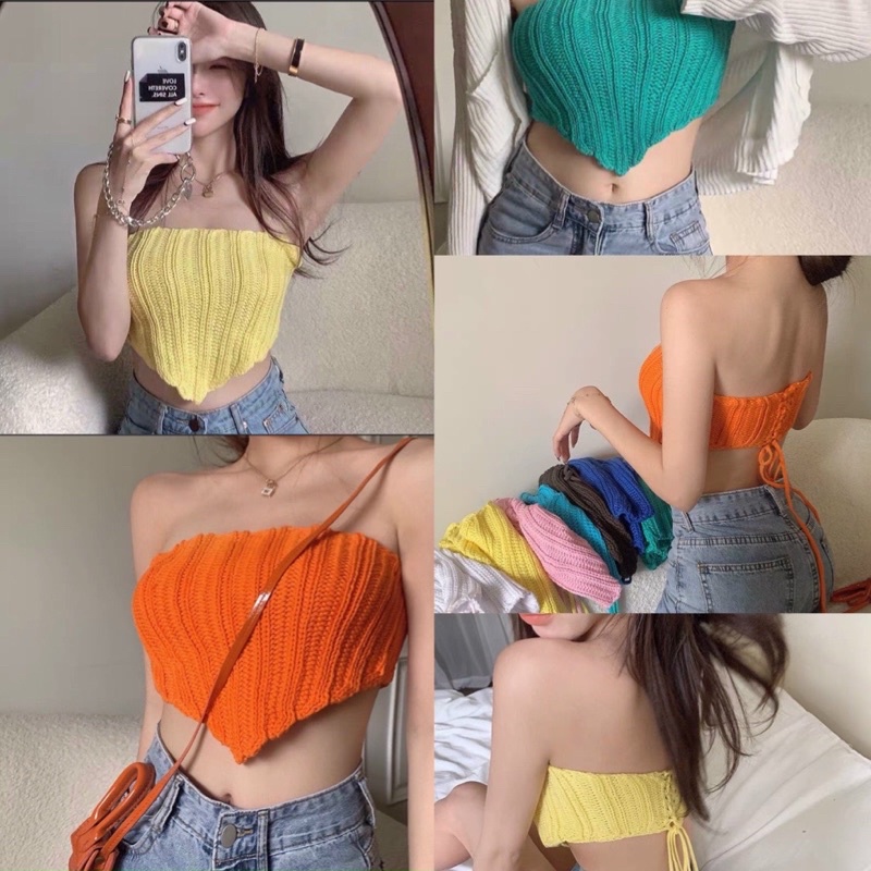 Áo cúp ngực đan lưng len hàng đẹp Quảng Châu