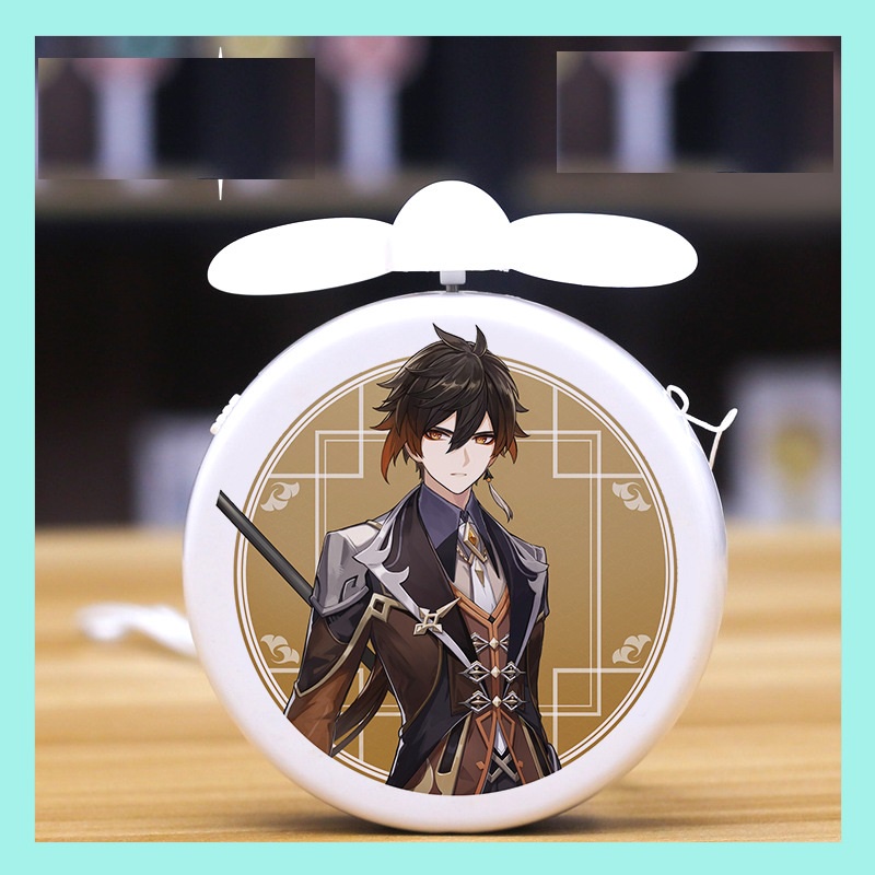 Quạt usb in hình nhân vật Genshin impact Klee Keqing Zhongli