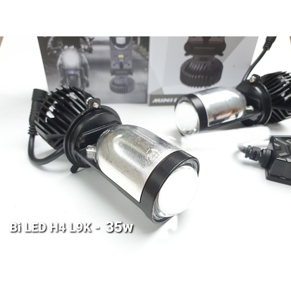 Bi cầu led mini có đường cắt ánh sáng vàng đep.H4. y6s bản nâng cấp 1 bóng