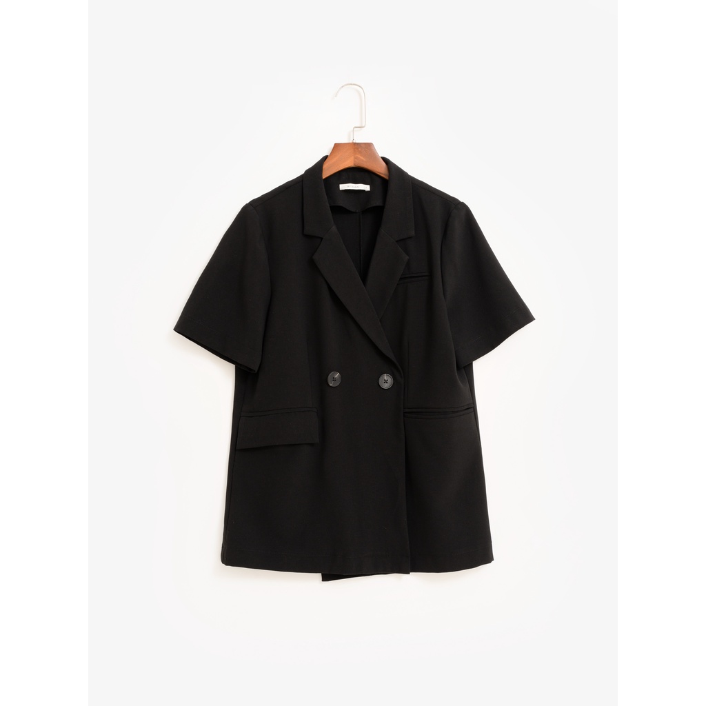 Áo blazer basic ngắn tay đen MADELEN