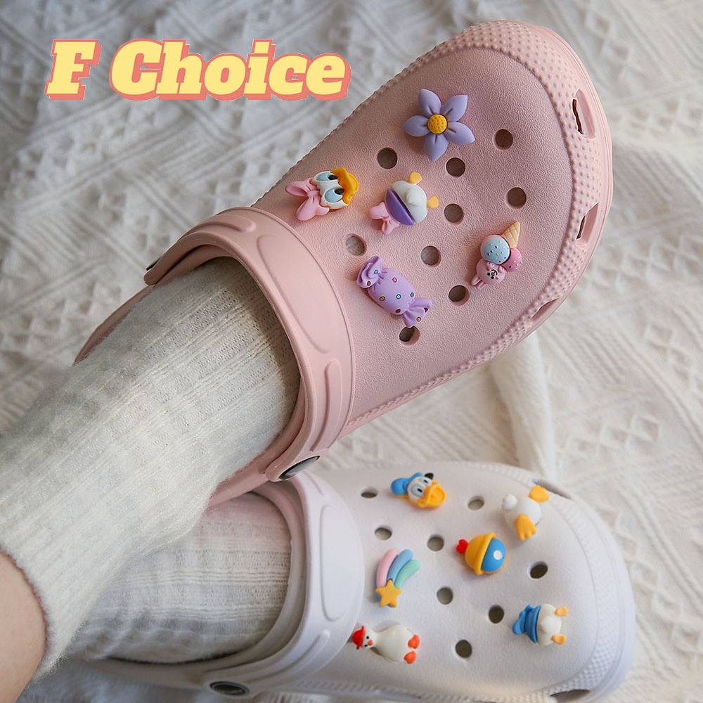 Jibbitz Bộ Phụ Kiện Khóa Trang Trí Dép crocs Hình Giày Hoạt Hình Dễ Thương