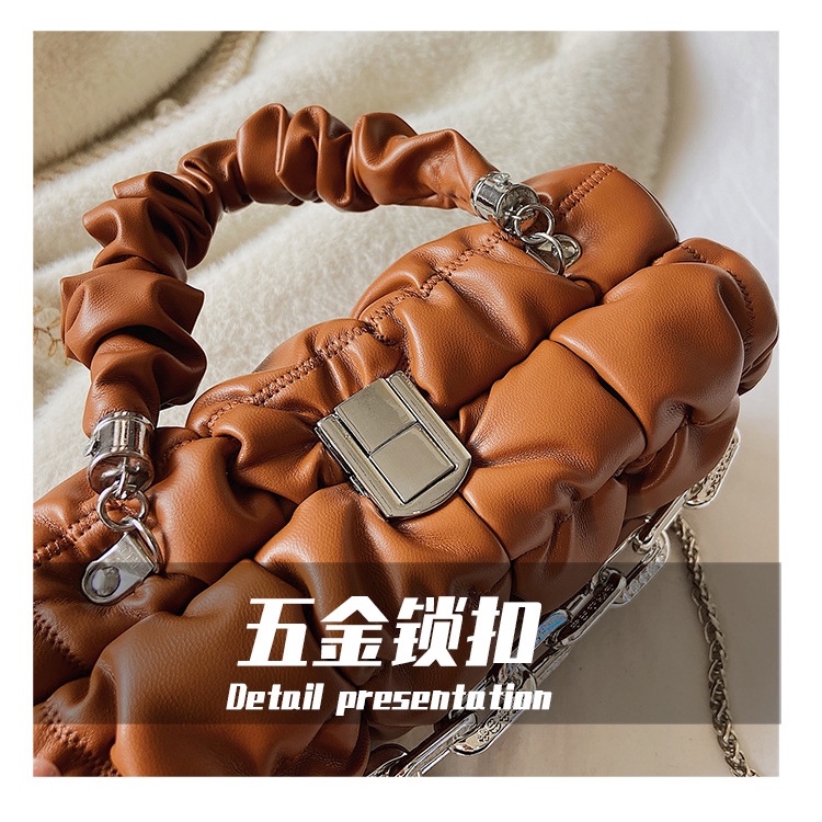 Túi xách tote JASMIN NOIR đeo vai hình vuông nhỏ phối dây xích thêu caro thời trang cho nữ