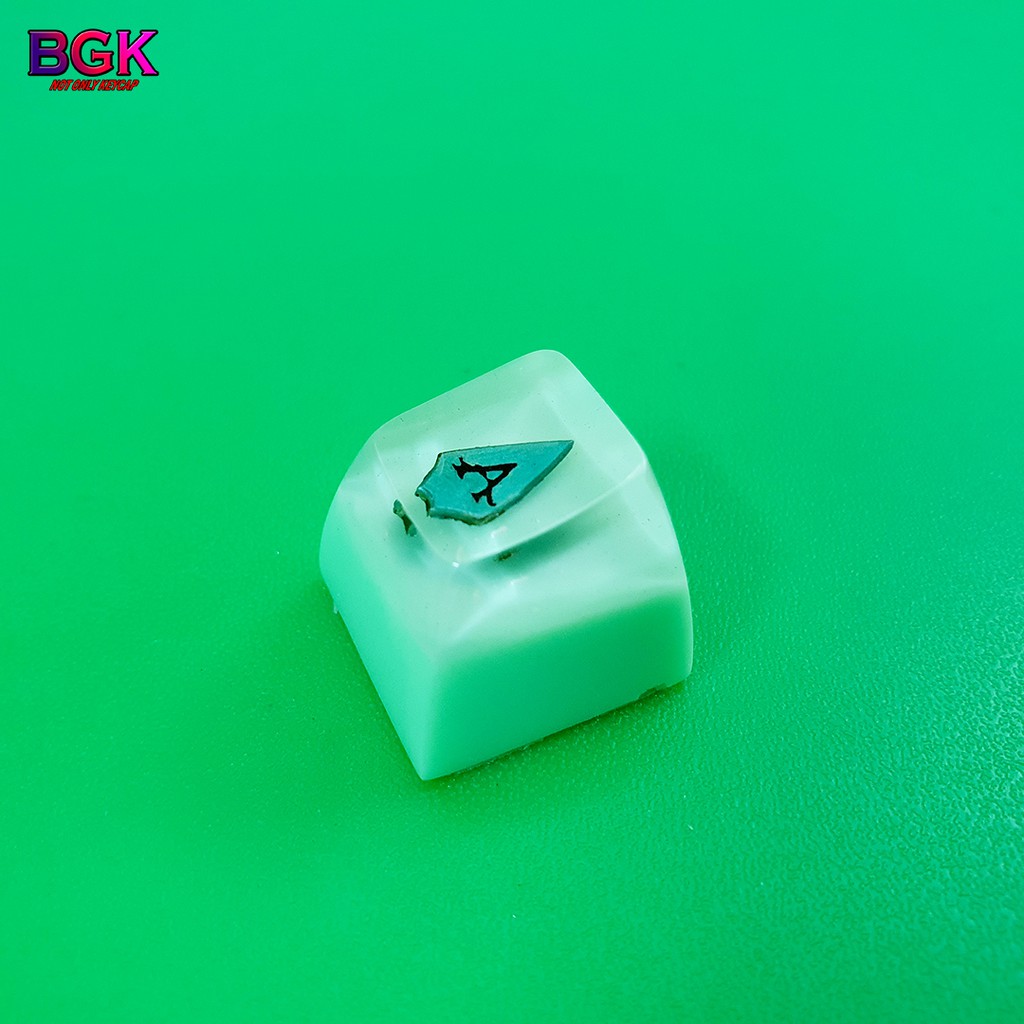 Keycap Lẻ Artisan Logo Green Arrow Của DC SA profile ( keycap resin độc lạ )( Keycap Artisan )