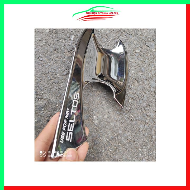 Ốp tay hõm mạ crom Seltos 2020-2023 sáng  bóng chống trầy bảo vệ cửa xe ô tô