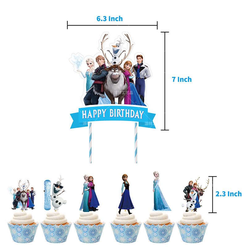 Set 2 Que Cắm Trang Trí Bánh Kem Hình Công Chúa Elsa Trong Phim Frozen