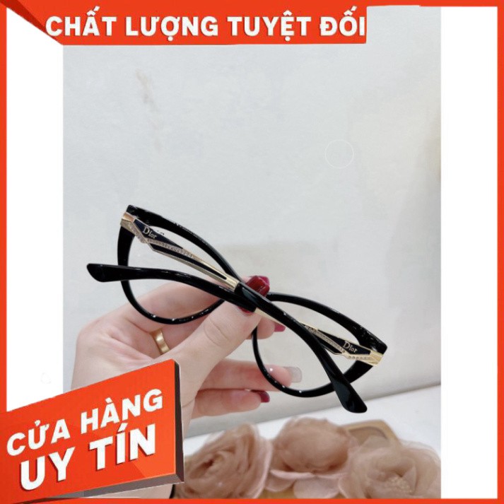 KÍNH THỜI TRANG KÍNH MẮT NỮ GIẢ CẬN DIOR MẮT MÈO CAO CẤP SANG CHẢNH