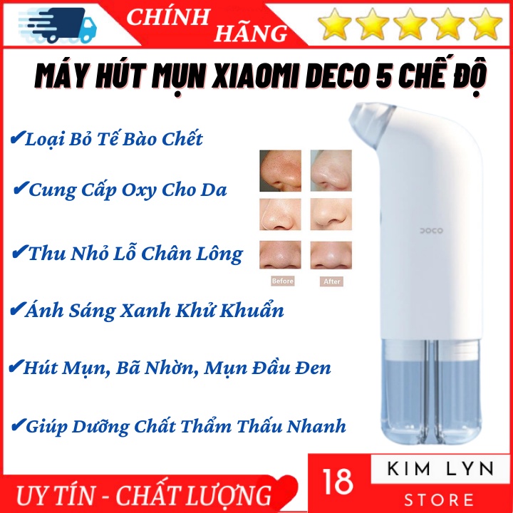 Máy Hút Mụn Cầm Tay Xiaomi DOCO 5 Chế Độ Hút Sạch Sâu Nang Lông, Loại Bỏ Mụn Và Hút Mụn Hiệu Quả - Bảo Hành 12 Tháng