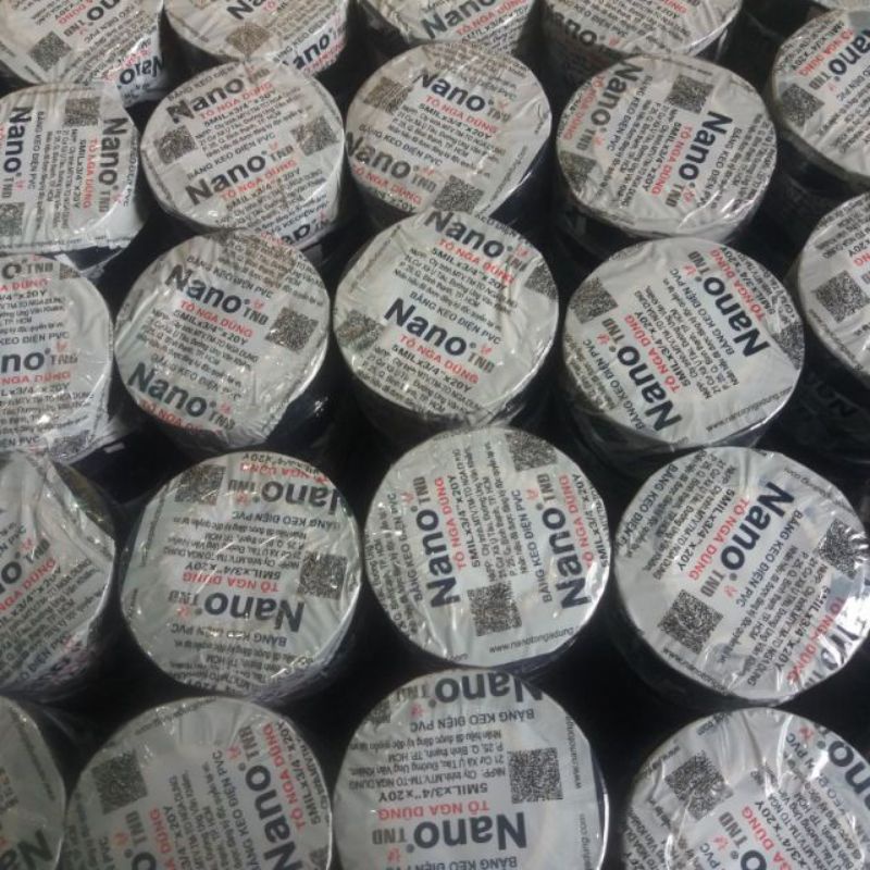 10 cuộn băng keo  đen cách điện Nano Tô Nga Dũng hàng chuẩn 10y, 20y giá rẻ