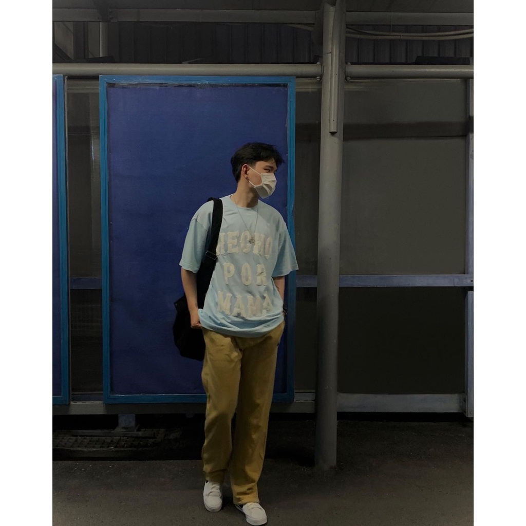 Stressmama Áo thun Hecho T-Shirt màu xanh biển chất liệu 100% Cotton 2 chiều 250GSM thoáng mát Local Brand