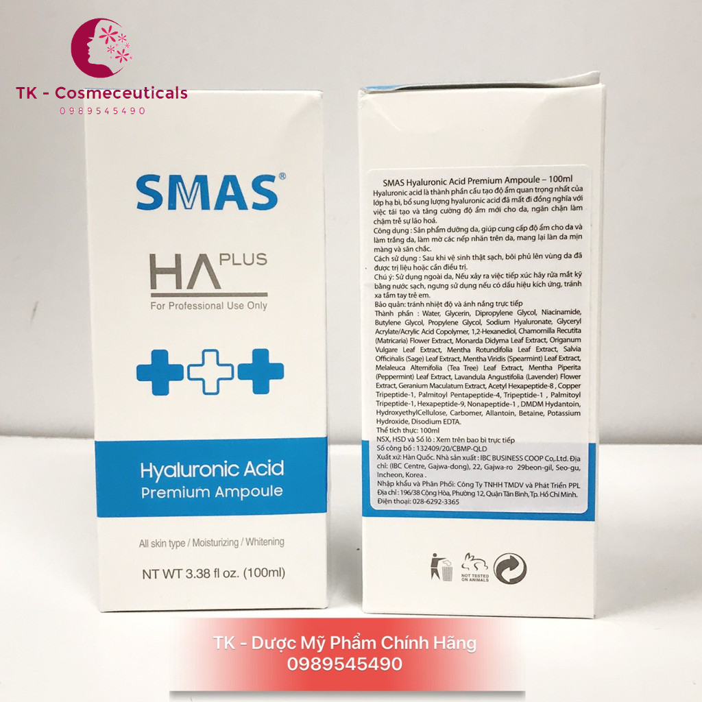 Serum SMAS HA chuyên cấp ẩm và phục hồi da HA Plus &amp; Pro Vitamin B5