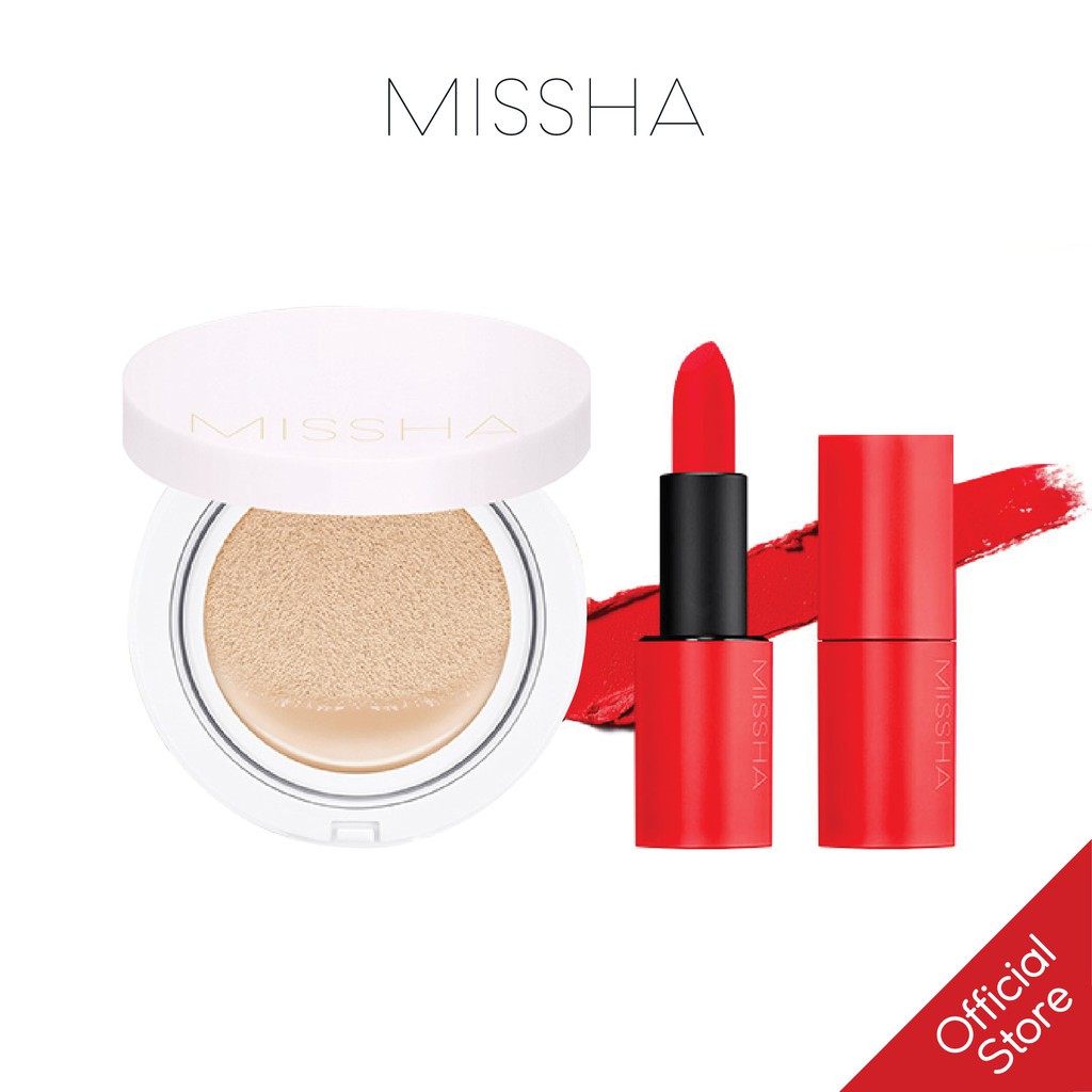 [Mã COSMIS -8% ĐH250k][COMBO]Son Lì MISSHA Dare Rouge3.5g+Cushion Missha M Magic Cushion Cover Lasting SPF50+PA++15g