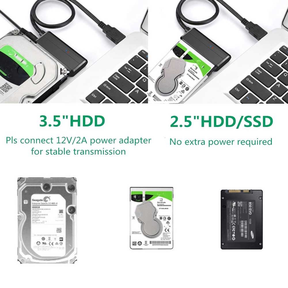 Dây Cáp Chuyển Đổi Ổ Đĩa Cứng 2.5 &quot;3.5&quot; Inch Usb 3.0 Sang Sata Tốc Độ Cao