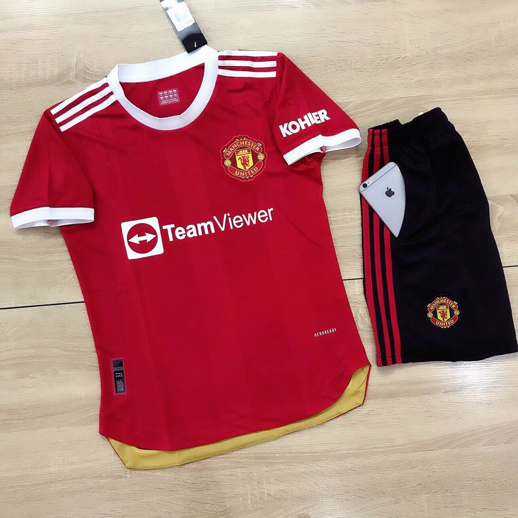 Bộ Quần Áo Bóng Đá Manchester United Cho Trẻ Em Mẫu Mới 2021, Thấm Mồ Hôi, Thoải Mái, Không Nóng