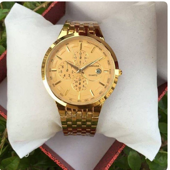 Đồng Hồ nam Baishuns vàng mặt đen chống nước đầy nam tính | BigBuy360 - bigbuy360.vn