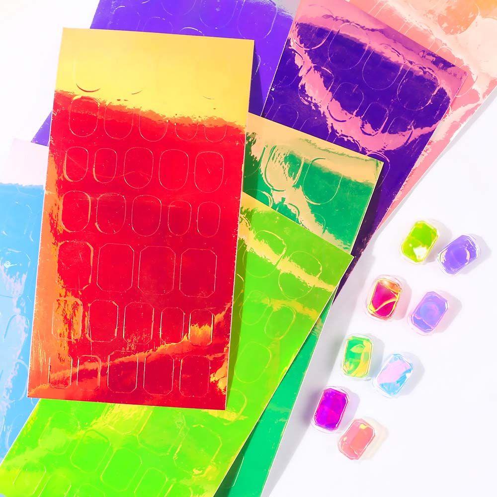 Miếng Dán Trang Trí Móng Tay Hình Viên Kẹo Màu Laser Độc Đáo DIY