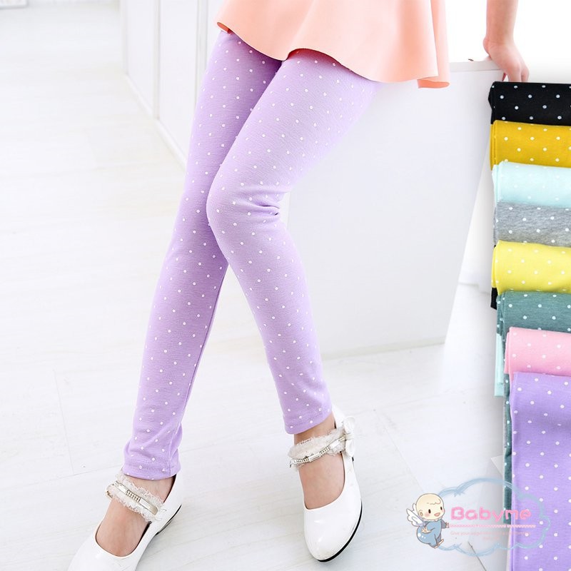 Quần legging giữ ấm phối họa tiết đơn giản xinh xắn dành cho bé gái