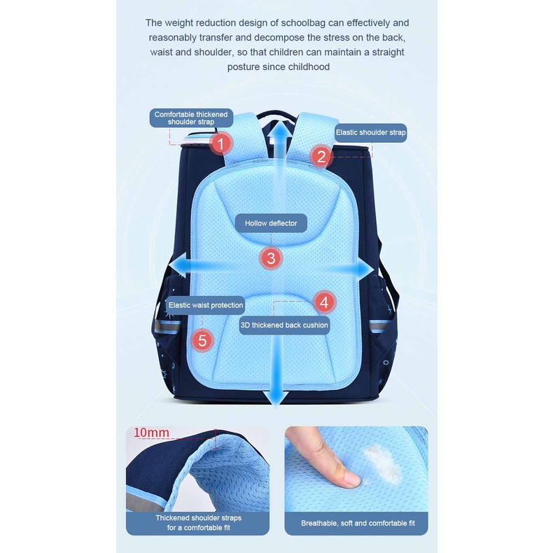 Balo đi học siêu nhẹ chống thấm nước thiết kế mới cao cấp thời trang