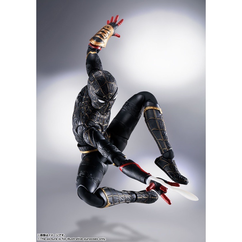 Mô Hình Chính Hãng SHF: Spider Man Black & Gold Suit - No Way Home