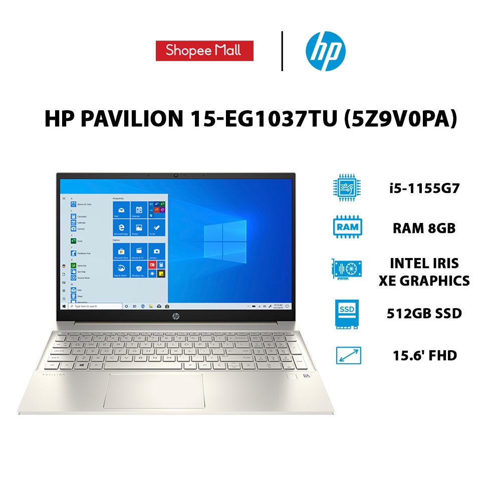 [Mã ELHP15 giảm 10%]Laptop HP Pavilion 15-eg1037TU 5Z9V0PA) (i5-1155G7 | 8GB | 512GB | 15.6' FHD | W11