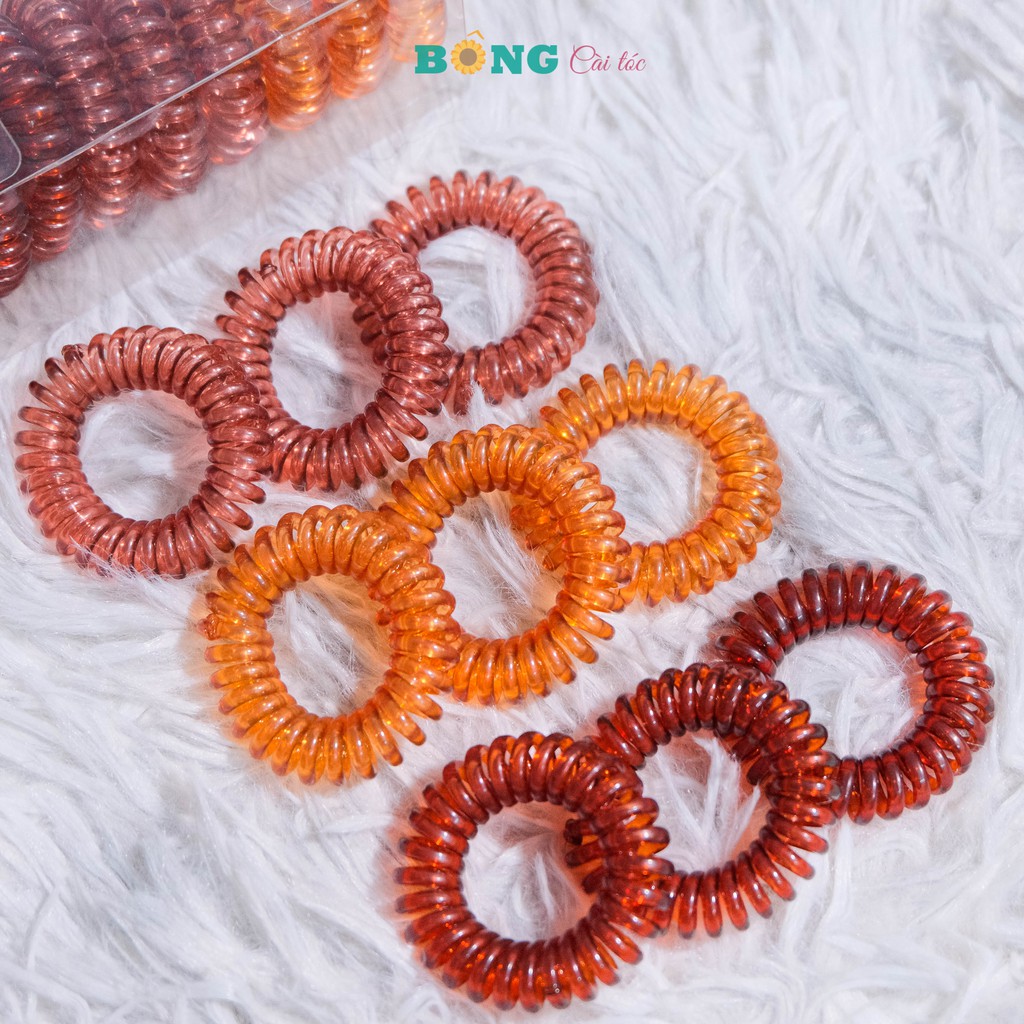 Set dây cột tóc lò xo 9 chiếc phong cách Hàn Quốc nhiều màu LX10 - cột tóc lò xo BÔNG Cài Tóc