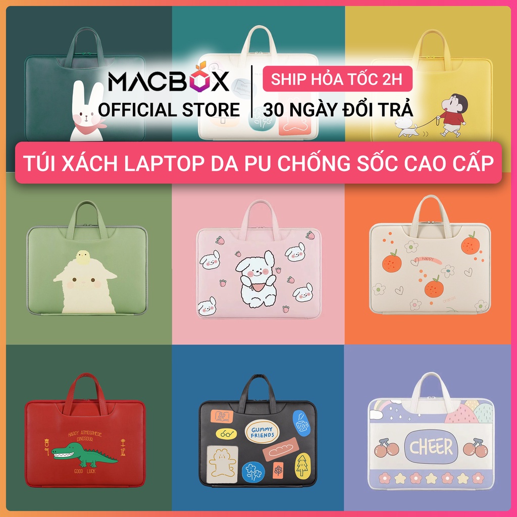 Túi chống sốc Laptop, Macbook da PU cao cấp chống nước 13.3 inch, 14 inch, 15.6 inch - Túi xách đựng Laptop có quai cầm