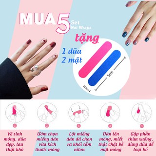 UNI Nail Wraps Set Dán móng tay 14 miếng nhiều mẫu