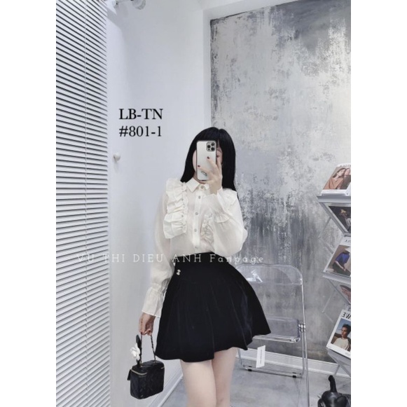 Chân váy nhung xếp ly X hàng QC | BigBuy360 - bigbuy360.vn