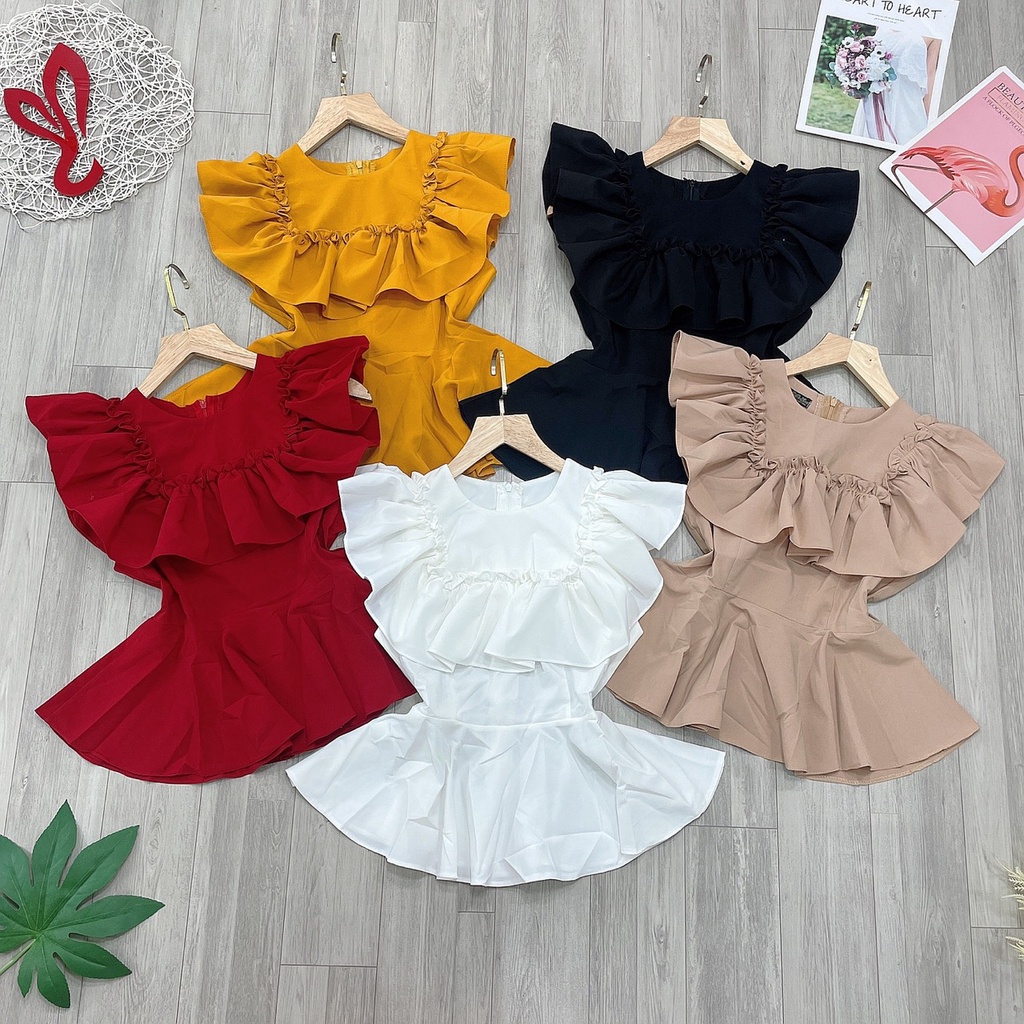 Áo bèo ngực dáng peplum