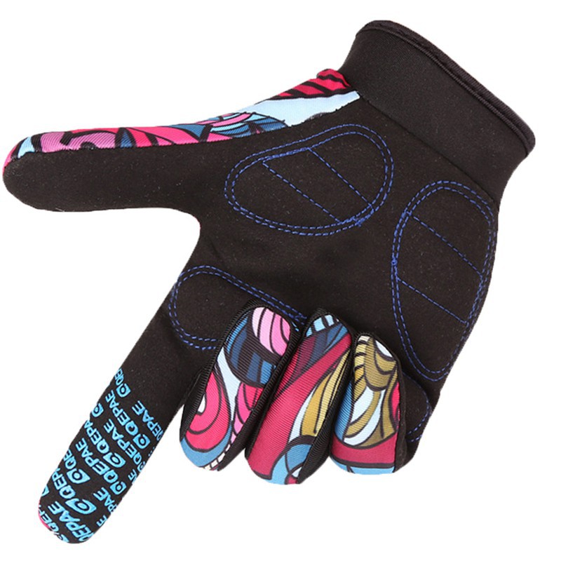 Găng tay xe đạp che phủ toàn bộ ngón thoáng khí chống sốc chống trượt có đệm lòng bàn tay thời trang ngoài trời unisex