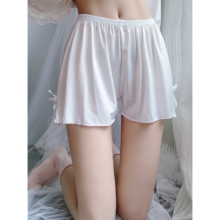 Quần Bảo Hộ Vải Lụa Mát Phối Ren Mỏng Dáng Rộng Chống Chói Thời Trang Mùa Hè Hàng Mới Cho Nữ