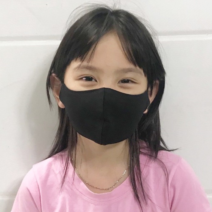 Khẩu trang vải size trẻ em bán sỉ, Combo 100 cái khẩu trang thời trang màu đen size S 4-12 tuổi thương hiệu Azumikichi