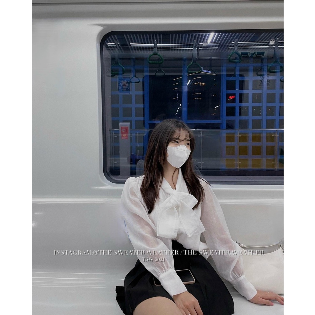 Áo sơ mi voan tơ có thắt nơ hàng loại 1 phong cách tiểu thư dành cho nữ | BigBuy360 - bigbuy360.vn