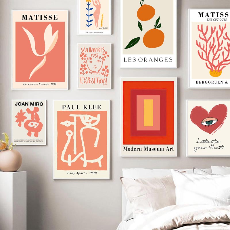 Tranh Vải Bạt Treo Tường In Hình Picasso Matisse Trừu Tượng Yayoi Kusama Trang Trí Nhà Cửa